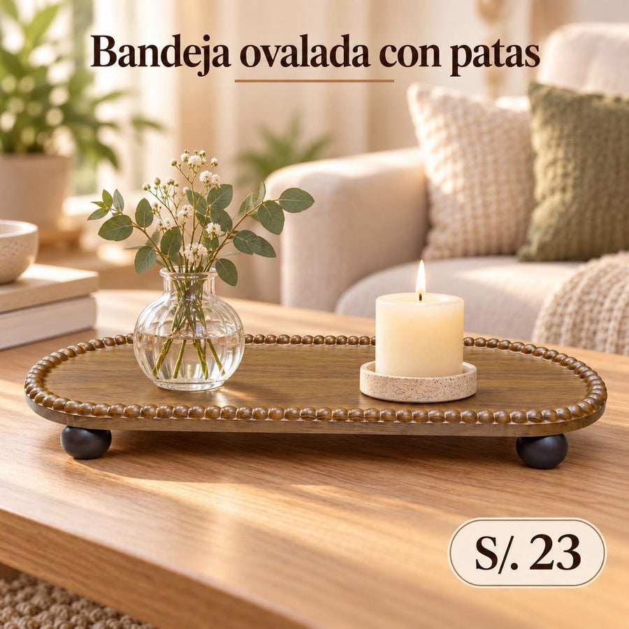 Bandeja ovalada con patas 40 × 16.5 cm