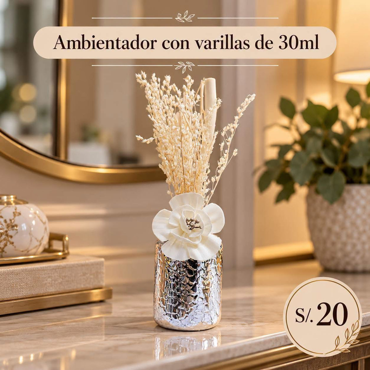 Ambientador con varillas de 30 ml