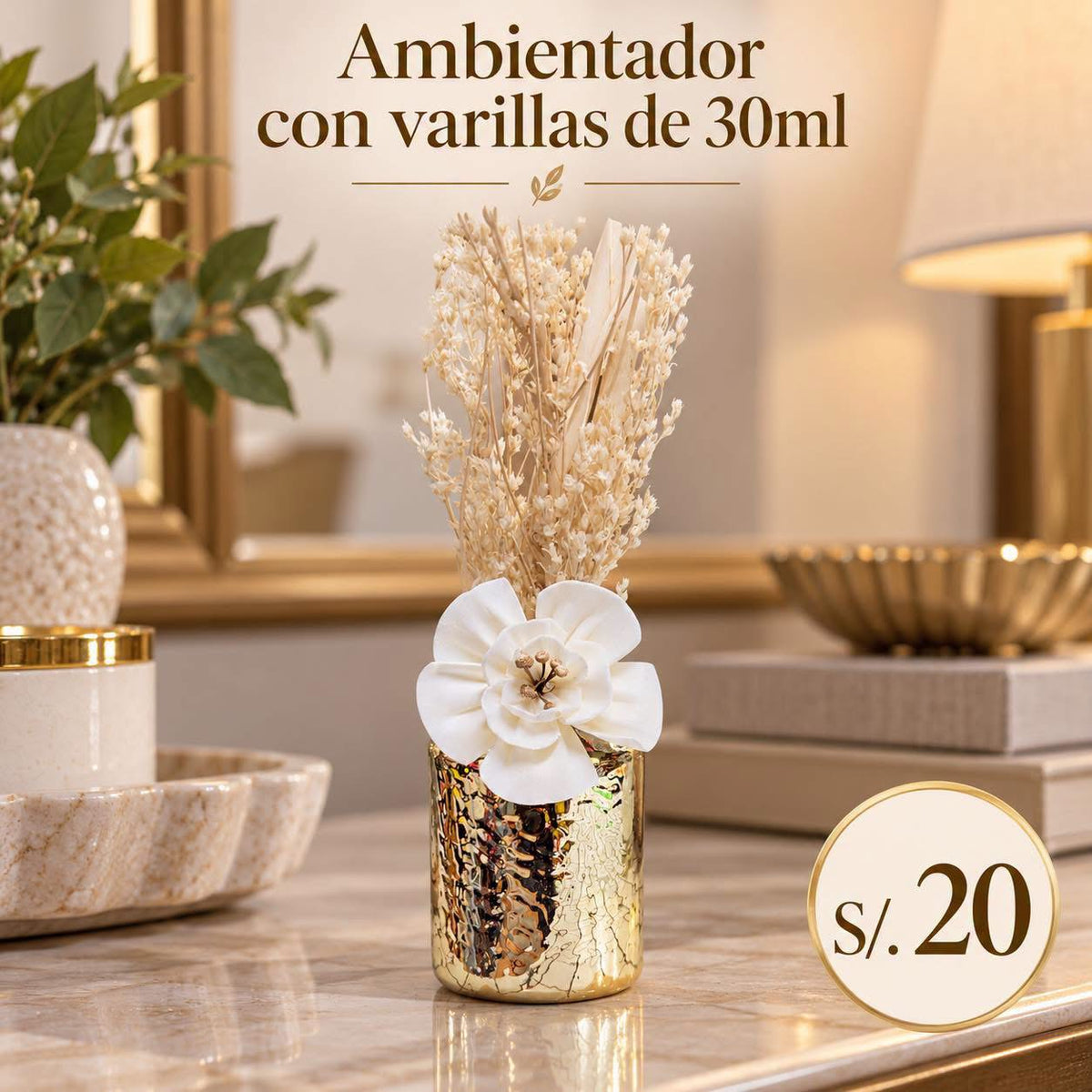 Ambientador con varillas de 30 ml