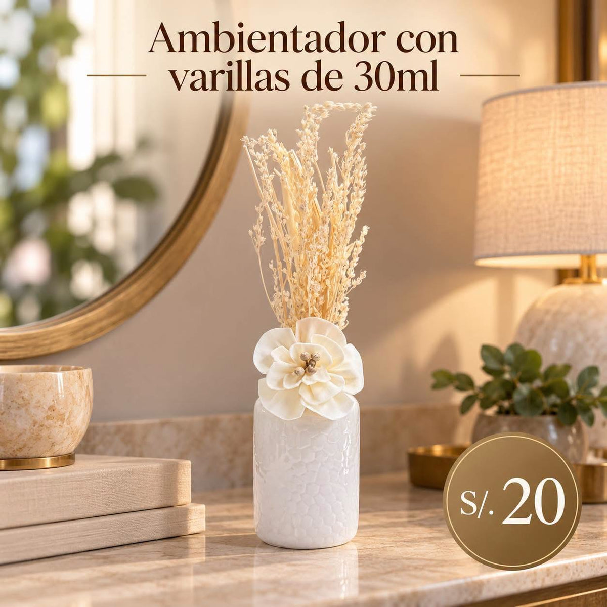 Ambientador con varillas de 30 ml