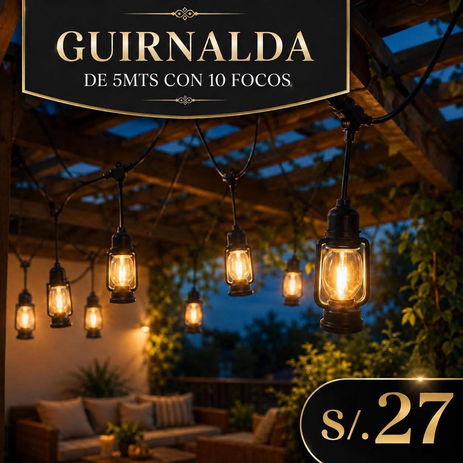 GUIRNALDA DE 5MTS CON 10 FOCOS