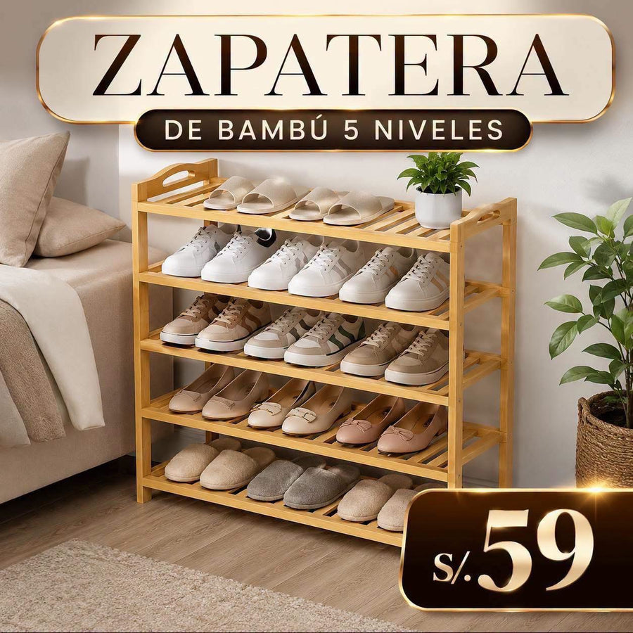 Zapatera de Bambú 5 Niveles