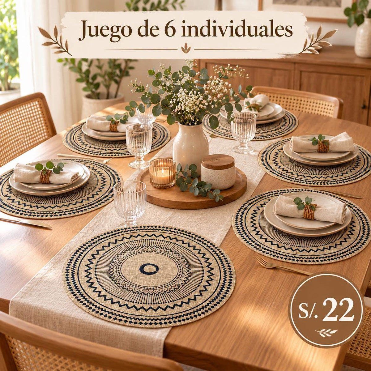 Pack de 6 Individual redondo