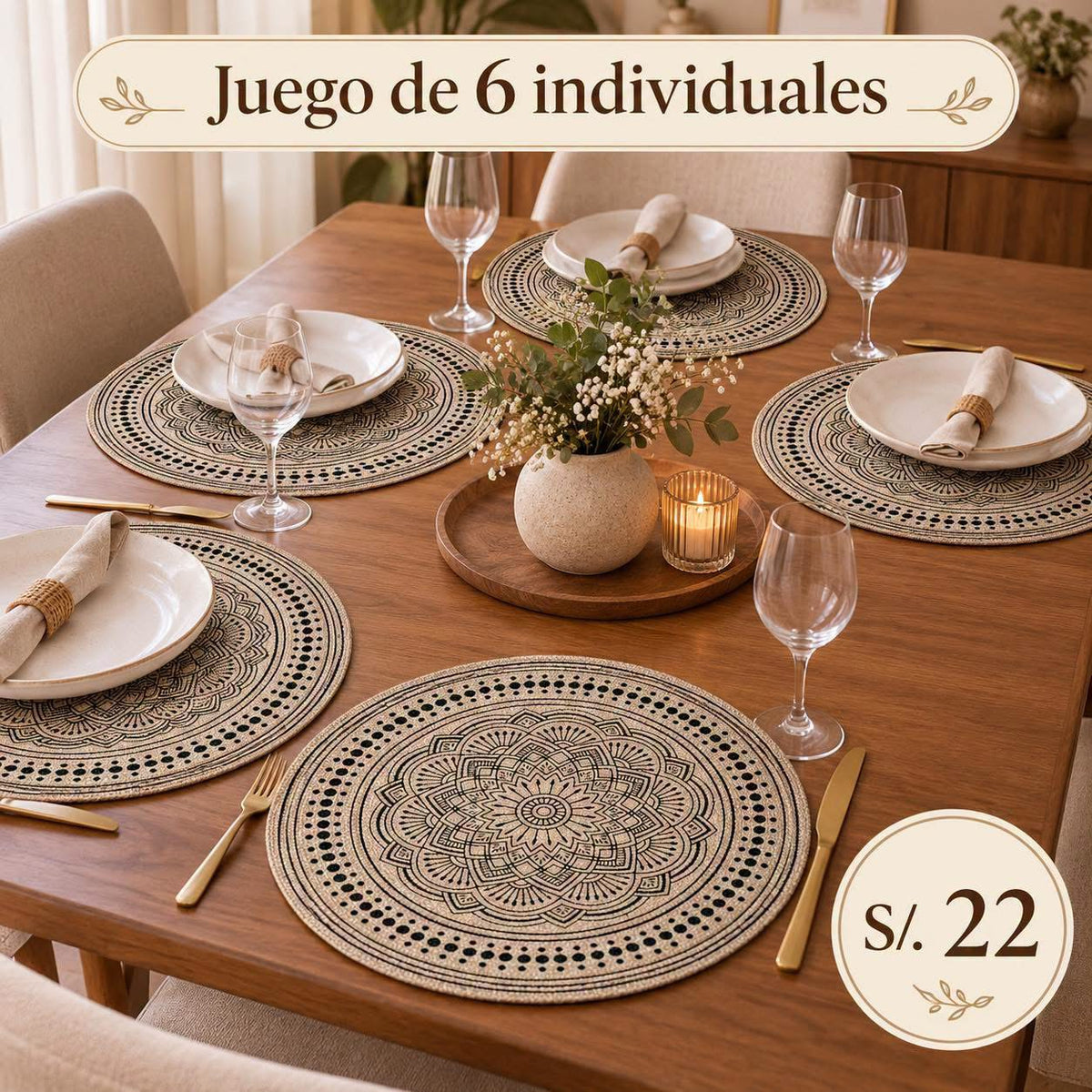 Pack de 6 Individual redondo