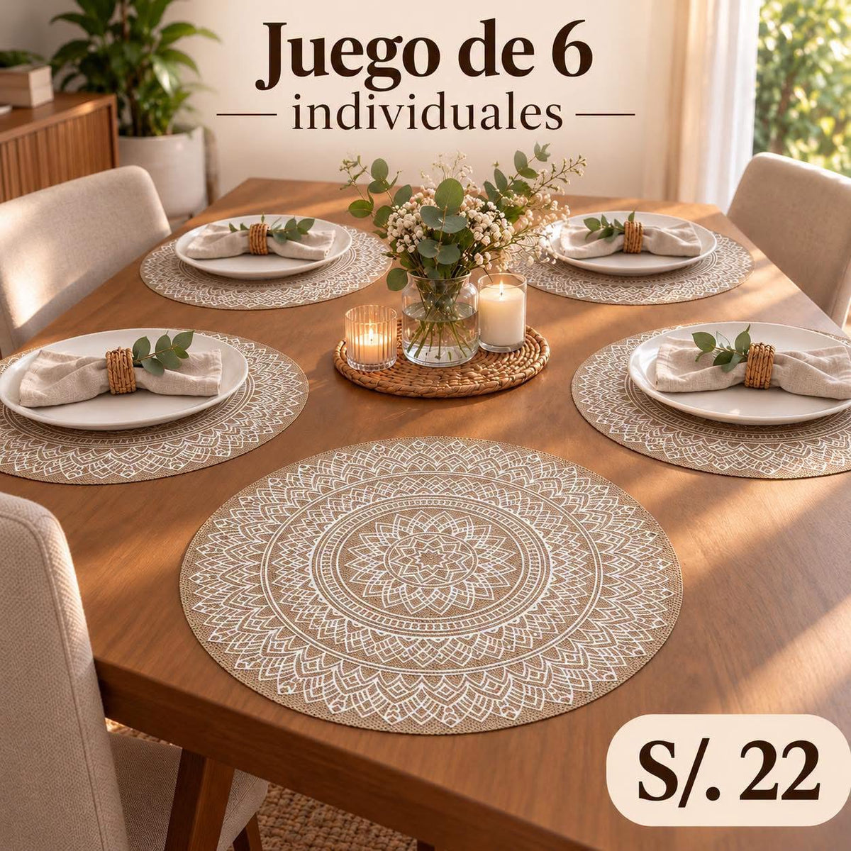 Pack de 6 Individual redondo