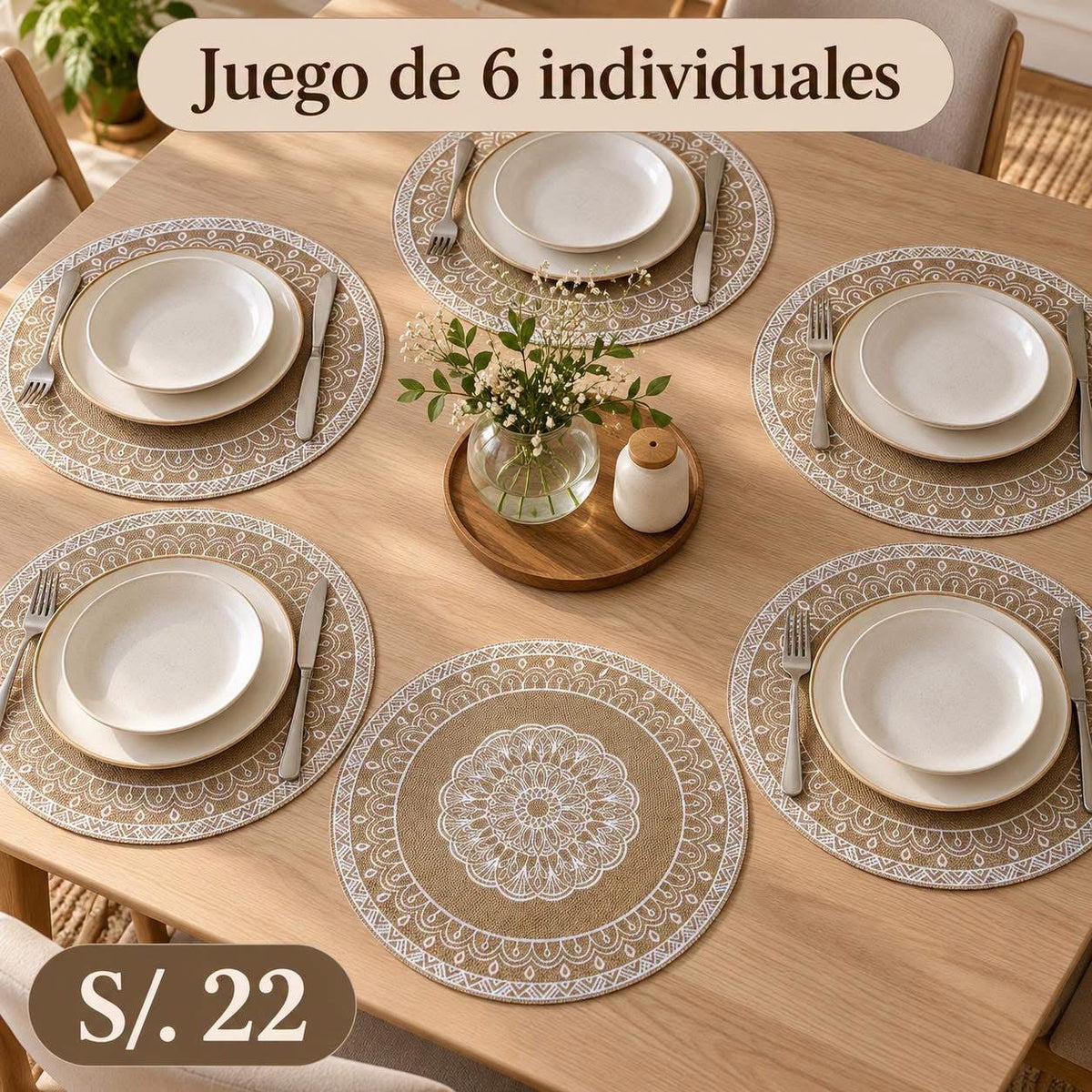 Pack de 6 Individual redondo