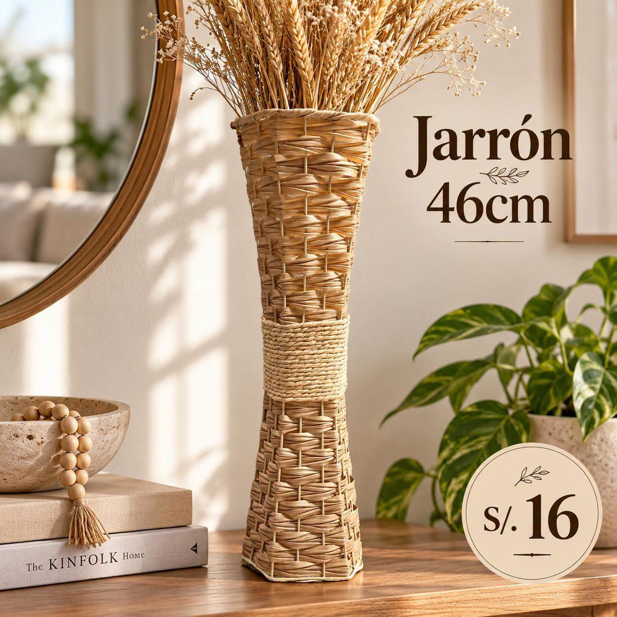 Jarrón decorativo de 46 cm