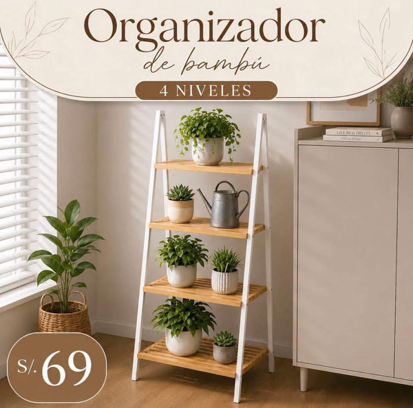 Organizador de bambú 4 niveles