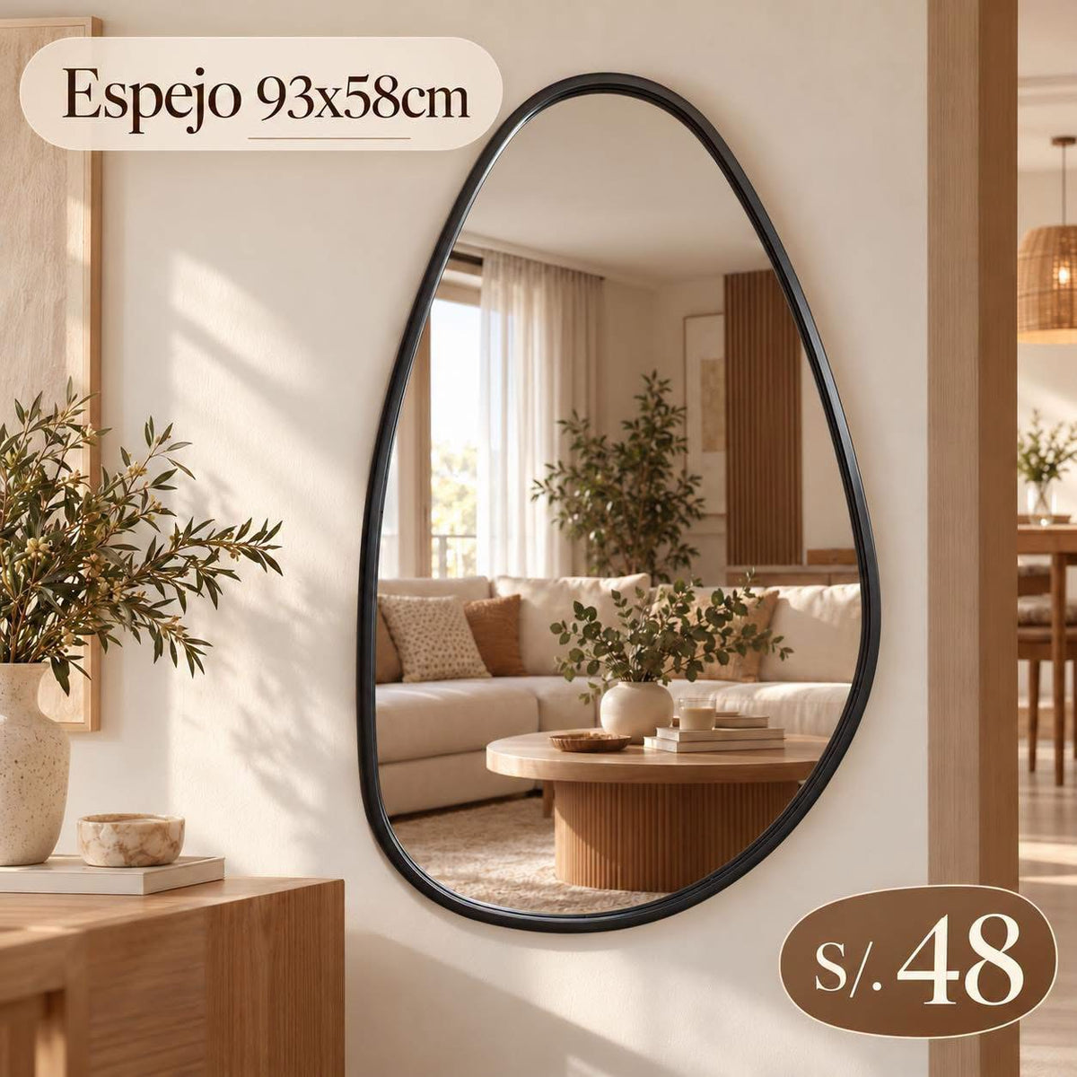 Espejo 93 × 58 cm
