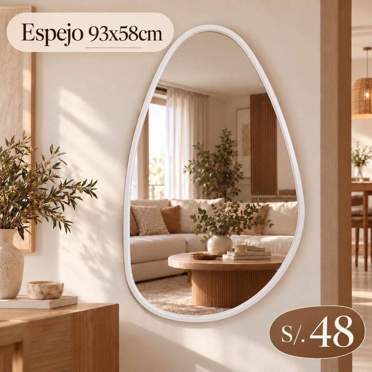 Espejo 93 × 58 cm
